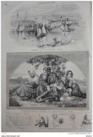 Stockholm - Vue Du Palais Royal - Le Captivité Des Juifs à Babylone - Page Original 1860 - Documents Historiques