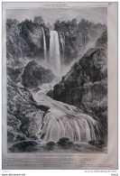 Cascata Del Marmore, Près De Ternie (Ombrie) - Page Original 1860 - Historische Dokumente