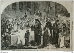 Cérémonies Des Fêtes De Pâques En Russie - Bénédiction Du Beurre, Des Oeufs Et Du Pain - Page Original 1860 - Documents Historiques