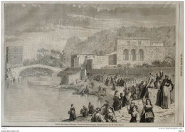 Entrée Des Troupes Francaises à Terracine (États Du Pape) - Page Original 1860 - Documents Historiques