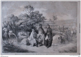 Entrevue Du Duc De Tétuan Et De Muley-Abbas Dans La Plaine D'Oseja - Page Original 1860 - Historische Dokumente