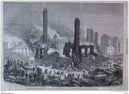 Incendie Des Moulins De Pemberton, à Lawrence, Dans Le Massachussets - Page Original 1860 - Documentos Históricos