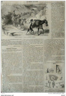 Guerre Du Maroc - Convoi Des Muletiers Espagnol - Page Original 1860 - Documentos Históricos