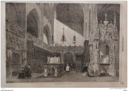 Intérieur De L'église De Brou (Ain) - Page Original 1860 - Documentos Históricos