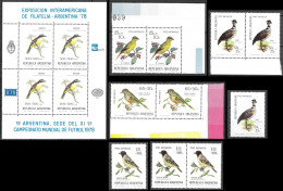 Argentine Football Oiseaux Passereaux Tyran Kamichi Merle Chardonneret Birds Finch Vögel Aves Chaja Uccelli ** 1972 50€ - Songbirds & Tree Dwellers