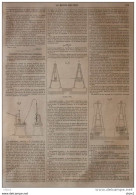 Le Pendule Electro-ballistique à Induction - Densimètre à Mercure - Pendule à Fusil - Page Original 1860 - Historical Documents