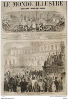 Le Roi Victor-Emmanuel Répondant Aux Acclamations Du Peuple, Du Balcon Du Palais Pitti - Page Original 1860 - Historical Documents