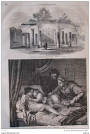 Les Enfants D'Edouard - Une Maison Récemment Découverte à Pompei -  Page Original 1860 - Historical Documents