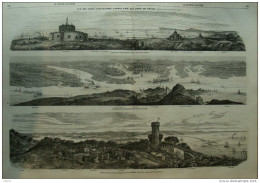 Panorama Des Côtes Du Dorsetshire Et Du Devonshire  - Vue Générale Du Hampshire - Page Original Double 1860 - Documentos Históricos