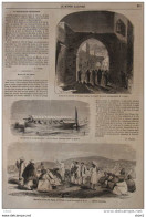 Porte De La Juiverie à Tétuan - Marché Au Milieu Des Dunes à Tourane - Page Original 1860 - Historical Documents