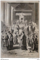 Procession Solennelle De La Fête-Dieu à Madrid - Sortie De L'église Sainte-Marie - Page Original 1860 - Historical Documents