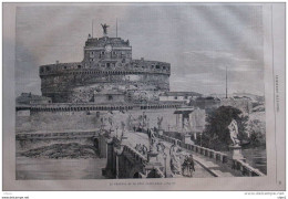 Le Château Et Le Pont Saint-Ange - Page Original 1860 - Historische Dokumente