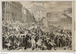 Le Carnaval à Milan, Deuxième Journée Des Confetti Et Des Coriandoli - Page Original 1860 - Documentos Históricos