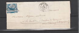 Lettre Avec Napoléon N°14, Découpe Du Timbre à Cheval, Grasse, 1859 - 1853-1860 Napoléon III.