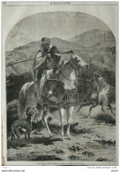 Une Chasse Aux Lièvre En Alérie - Page Original 1860 - Historische Dokumente