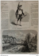 Travaux Exécutés Pour L'abaissement Du Plan D'eau Du Canal Saint-Martin - Page Original 1860 - Documents Historiques