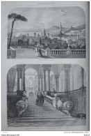 Vue De Gênes - Intérieur D'un Palais Dans La Strada Balbi à Gênes, Genua - Page Original 1860 - Historical Documents