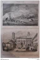 Vue De La Grande Place De Marché à Pérouse - Page Original 1860 - Documenti Storici
