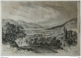 Vue Générale D'Aix (Savoie) - Page Original 1860 - Documenti Storici