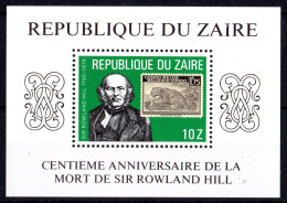 Zaire 1980, Rowland Hill, Stamp On Stamp, Wild Cat, Block - Ongebruikt