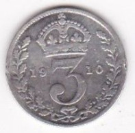 Grande Bretagne. 3 Pence 1910 . Edward VII, En Argent , KM# 797 - F. 3 Pence
