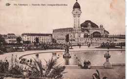 FRANCE - Limoges - Nouvelle Gare Limoges Bénédictins - Fontaine - Animé - Vue Générale - Carte Postale Ancienne - Limoges