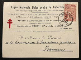CP "Ligue Nationale Belge Contre La Tuberculose" Affr. OBP 379 "Croix De Lorraine EC OBOURG - Lettres & Documents