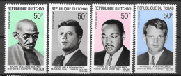 PA - 1969 - N° 56 à 59 **MNH - Gandhi, Kennedy, Martin Luther King - Tchad (1960-...)