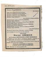 FP Nécrologie Lucienne Beeckmans De West Meerbeeck épse Werner Gregoir Berchem 1978 - Avvisi Di Necrologio