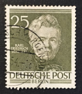 1953 Germany Berlin - Men From The History Of Berlin - Karl Friederich Schinkel - Used - Oblitérés