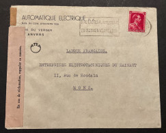 Lettre Censure 18-19 28-X-1944 Affr. OBP 528 "Controle Des Communications 158" - Oorlog 40-45 (Brieven En Documenten)