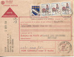 MANDAT CARTE CONTRE REMBOURSEMENT - LA POSTE - 1964 - TIMBRES - MANUFRANCE - 1950 - ...