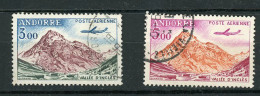 ANDORRE FR  - POSTE AÉRIENNE -  N° Yvert  6+7 Obli. - Airmail