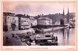 Suisse - PHOTO - FOTO ALBUMINE- LUCERNE - Les Quais - Lac Des Qutre Cantons -   - Photographe F.Charnaux A Geneve - Anciennes (Av. 1900)