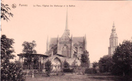 FURNES - VEURNE -  Le Parc - L'église Ste Walburge Et Le Beffroi - Veurne