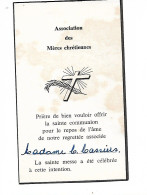 Association Des Mères Chrétiennes; Invitation à Prier Pour Une Défunte, Madame C. Cassiers - Other & Unclassified