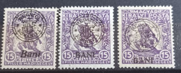 Magyar Kyralyi Posta / Surcharge Regatul Romaniei Bani (3 Timbres Neufs) - Unused Stamps