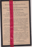 Devotie Doodsprentje Overlijden - Clothilde Van Der Heyde ép. Jules Lagae - Ostende Oostende 1840 - Courtrai Kortrijk 19 - Décès