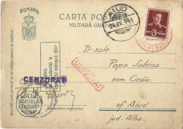 ROMANIA 1944 FREE MILITARY POSTCARD, MILITARY CENSORED, OPM 5825, POSTCARD STATIONERY - 2de Wereldoorlog (Brieven)