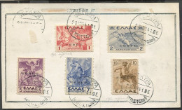 Z3776 ITALIA OCCUPAZIONI CORFU 1941 Francobolli Di Grecia (Posta Aerea) Soprastampati, Sassone 3, 4, 5, 6, 8, Annullati - Corfou