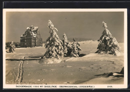 AK Oberwiesenthal /Erzgeb., Sachsenbaude Mit Skigelände Im Winter  - Oberwiesenthal