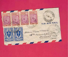 Lettre De 1945 Pour La France - YT N° 140 En Bande 4 Et 258 En Paire - Covers & Documents