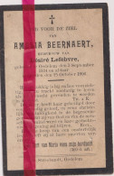Devotie Doodsprentje Overlijden - Amelia Beernaert Vrouw Désiré Lefebre - Oedelem 1934 - 1906 - Décès