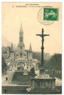65 . LOURDES . LE CALVAIRE BRETON ET LA BASILIQUE 1913 - Lourdes