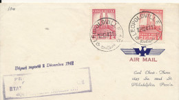 ZAC BELGIAN CONGO STRATEGIC AIR FLIGHT PANAM FAM 22 FIRST FLIGHT LEO.12.12.41 TO USA TRANSIT TRINIDAD - Cartas & Documentos