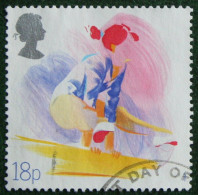 18P SPORT Ski Tennis Football Soccer (Mi 1143) 1988 Used Gebruikt Oblitere ENGLAND GRANDE-BRETAGNE GB GREAT BRITAIN - Used Stamps