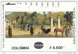 COLOMBIA(Tamura) - Parque Santander, Painting/Juan Cardenas, Tirage 20000, Used - Kolumbien