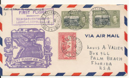 ZAC BELGIAN CONGO STRATEGIC AIR FLIGHT PANAM FAM 22 FIRST FLIGHT TRINIDAD 07.12.41 TO USA VIA LEO.12.12.41 - Cartas & Documentos
