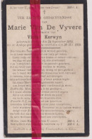 Devotie Doodsprentje Overlijden - Marie Van De Vyvere Vrouw Victor Kerwyn - Egem 1874 - Ardooie 1918 - Décès