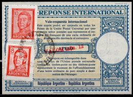 ARGENTINE ARGENTINA Lo16u M$.12 / 1 PESO + Stamps 88 Pesos International Reply Coupon Reponse Antwortschein IRC IAS - Entiers Postaux